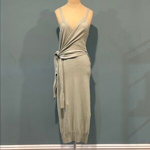 NEW Jonathan Simkai Ezra Midi Dress in Lichen size Small Cashmere Cotton Blend